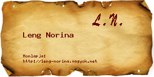 Leng Norina névjegykártya